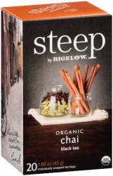 Steep, Organic Chai, Black Tea 20ct 